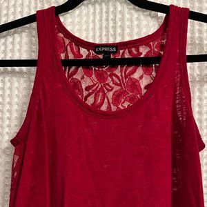 EXPRESS Sexy Open Back/Lace Tank Top - Small